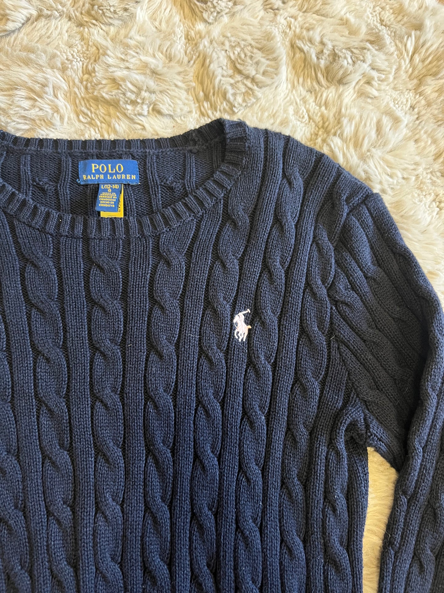 Pull torsadé Ralph Lauren 14 ans