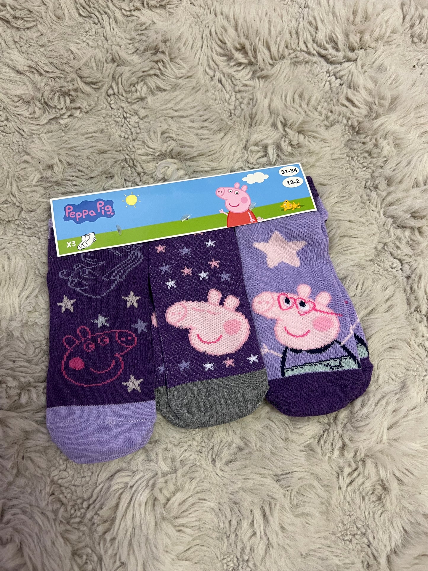 Chaussettes Peppa Pig Violettes x3